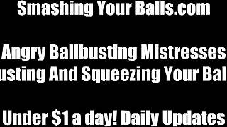 Femdom ballbusting and humiliation: A BDSM spectacle