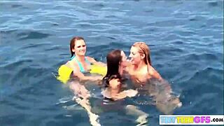 Skype in the nude, lesbian kisses during a boat trip on the lake