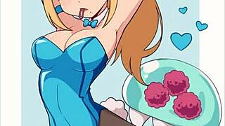 A hot and sexy bunnygirl in a hentai slideshow