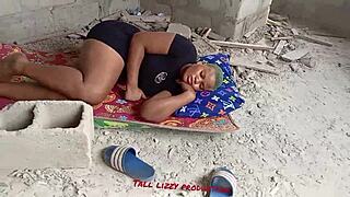Two street guys fuck a homeless girl in an abandoned building