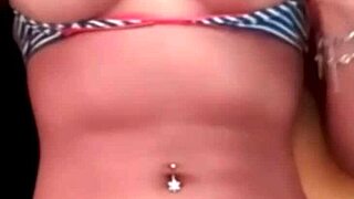 Beautiful brunette gets a tan in a very hot scene