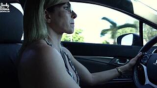 Secret vacation turns wild with stepmom Cory Chase during nude car ride and hotel blowjob