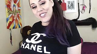Femdom humiliation and assfucking with big tits and ponytail