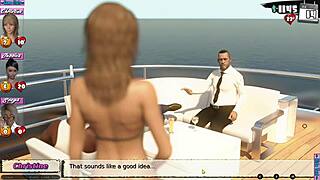 3D game with anime-like babes on a yacht party