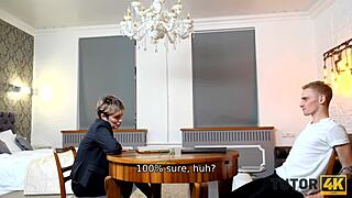Mature teacher and teen student's forbidden classroom affair