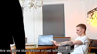 Mature teacher and teen student's forbidden classroom affair