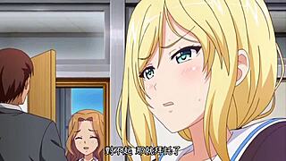 Late night alone in the anime erotica series Lehman