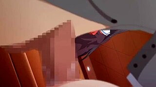Late night alone in the anime erotica series Lehman