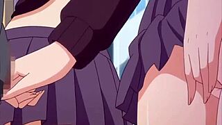 Late night alone in the anime erotica series Lehman