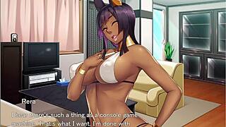 Beautiful cleaning lady serves her master in every way