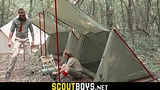 Young gay scouts get their asses stretched outdoors