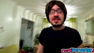 Beautiful UK brunette gives a hardcore interview while sucking a cock