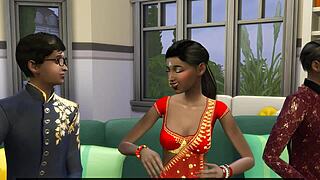 First time threesome with stepmom for two young boys
