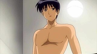 Touching my step sister's big boobs in a hentai video