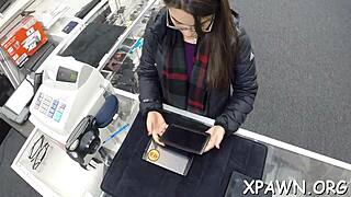 Amateur slut gets smashed in the shop