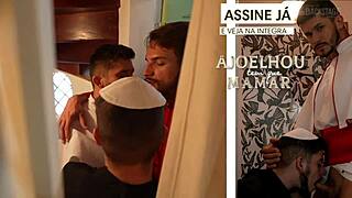 Man, behind the scenes, Peralta ajoelhou, gotta suck it right, ya know!