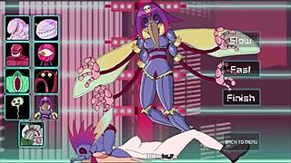 Cartoon monsters in alien invasion scenes in a hentai game