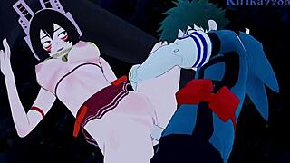 Intense booby bouncing action in My Hero Academia hentai