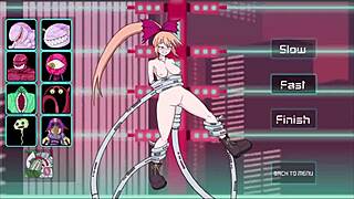 Cartoon monsters in alien invasion scenes in a hentai game