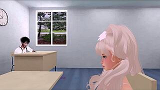 3D hentai video of a naughty schoolgirl who has just become an adult