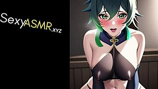 Sultry ASMR cosplay: Evil anime babe's seductive moans and licks