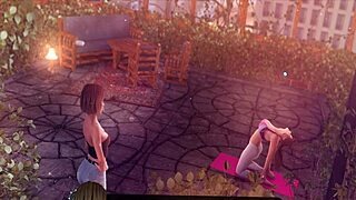 3D animated porn with a hot couch scene