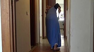 ohh, i think this muslim maid got shocked seein my huge black cock, oops!