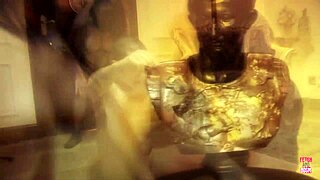 Big cocked master gets titty fucked by masked brunette