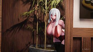Cartoon porn with an arrangement of a lewd cat