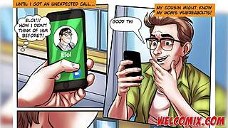 A nerdy guy has anal sex with a woman with a big ass via video call