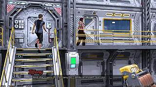 3D animated game with a half-robot girl in a space adventure