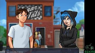 Emo chick enjoys big cock in Summertime Saga