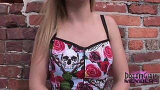 Nerdy cutie goes naked in Ybor City public place