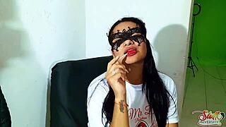 Skinny student gets ripped clothes and wet pussy teased