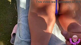 Outdoor sex with the neighbor's wife in the garden