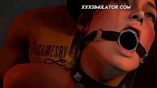 Lara faces haters in a hardcore gaming animation in 3D