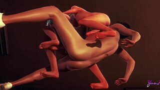Femboy yaoi threesome with Osuke and Blue in sexy anime sissy play