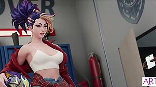 3D animated babes get it hard in the changing room
