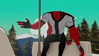 Gwen Tennyson's hot scene in Ben 10 cartoon