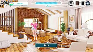 Big tits and a big cock in a hentai game