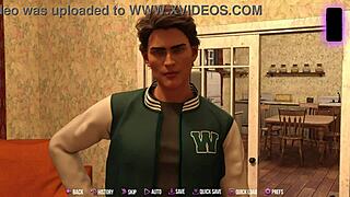 3D animated college girlfriend masturbates and watches porn