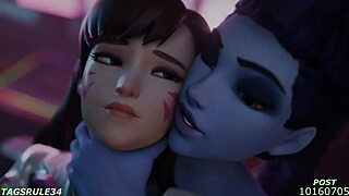 Overwatch cosplay in anime3D: DVA's sexy costume