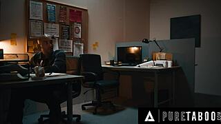 Submissive secretary gets dominated by coworkers on duty