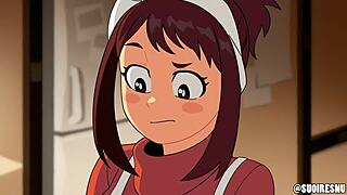 Latina housewife Ochaco in a hot anime porn video
