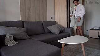 Beautiful wife watches as her man cheats with stepmom