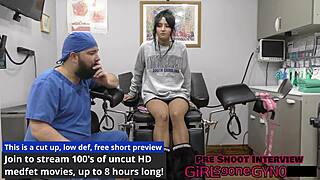 First time anal exam with latex gloves on in an adult film