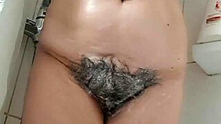 Stepmother with big natural boobs showing her hairy private part for the first time