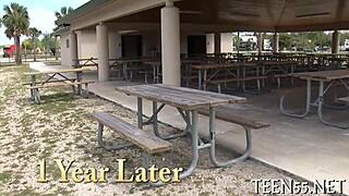 Teen hardcore sex in different locations with a slutty teen