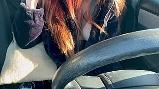 yo, check italian artemisia love flashing big boobs solo in car... hot nipples! 🔥