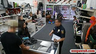 Amateur couple caught in the act by the pawn shop owner